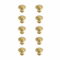 Logyn 1.3  Diameter Brushed Gold Mushroom Knob Multipack (Set Of 10)