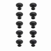 Logyn 1.3  Diameter Matte Black Mushroom Knob Multipack (Set Of 10)