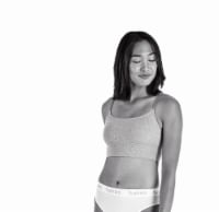 Hanes Originals Stretch Longline Bralette - White Perspective: Main