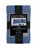 Ellen Tracy™ Quilted Sham 100% Polyester King Denim Perspective: Main