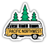 Stickers Northwest Pacific Northwest Bus and Trees Sticker Perspective: Main