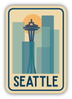 Stickers Northwest Seattle Skyline Cityscape Sticker Perspective: Main