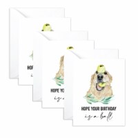 Golden Retriever Having A Ball Birthday Card, Dog Lover Greeting Card