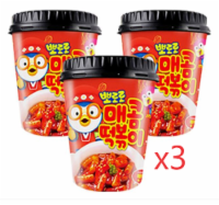 Pororo Ttokbokk Instant Rice Cake Soup, Spicy - 3 Packs