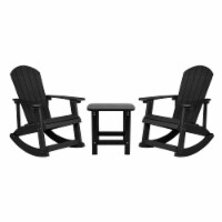 Set of 2 Savannah Commercial Grade All-Weather Poly Resin Wood Adirondack Rocking Chairs w