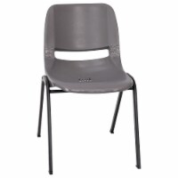 HERCULES Series 661 lb. Capacity Gray Ergonomic Shell Stack Chair with Black Frame and 16'