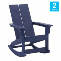 Poly Resin Rocking Adirondack Chair In Navy - Set Of2