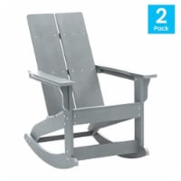 Poly Resin Rocking Adirondack Chair In Gray - Set Of2