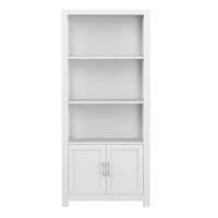 Martha Stewart Gray 4 Tier Shaker Style Bookcase with Cabinet and Brushed Nickel Hardware Perspective: Main
