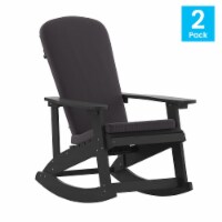 Charlestown Set of 2 All-Weather Poly Resin Indoor/Outdoor Folding Adirondack Chairs in Bl
