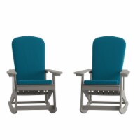 Savannah Set of 2 All-Weather Poly Resin Wood Adirondack Rocking Chairs