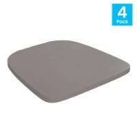 Set of 4 Poly Resin Wood Seat with Rounded Edges for Colorful Metal Chairs and Stools in Gray
