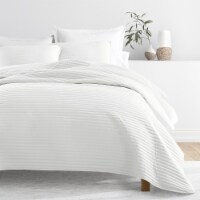 Linen Studio™ Modern Quilt Coverlet Soft Set in Stripe Stitching Perspective: Main