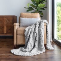 Linen Studio Throw Blanket Chunky Hand Knit Oversized One Size QFC