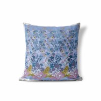 Papillon Paradise Throw Pillow with Removable Cover in Blue 16x16