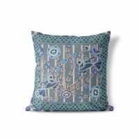 Aquatic Peacock Indoor/Outdoor Pillow in Gray 20x20