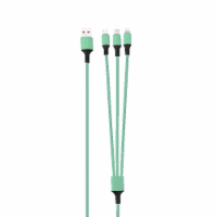 Rainbow 3-Port Long Charging Cable (4ft) - Green