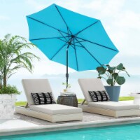 Costway 10Ft Outdoor Market Patio Table Umbrella Push Button Tilt Crank Lift Blue Perspective: Main