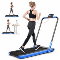 SuperFit 2.25HP 2 in 1 Folding Under Desk Treadmill Remote Control APP Navy Blue 2.25HP King Soopers