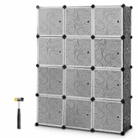 Costway DIY 12 Cube Portable Closet Storage Organizer Clothes Wardrobe Cabinet W/Doors Perspective: Main