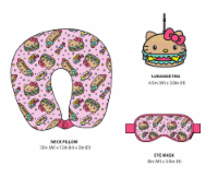 Bioworld Merchandising® Hello Kitty 3pc luggage accessory set burger print Perspective: Main