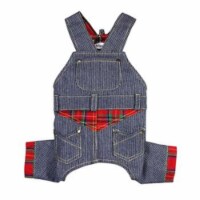 Klippo KBD064-S Adorable Stripy Denim Dog Overalls - Small