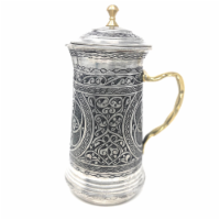 BeldiNest Hand Chiseled Arabesque Copper Pitcher - Capacity: 64 FL oz. (8 cups)