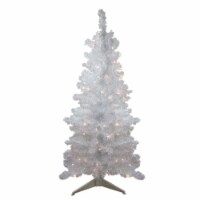 Northlight 4' Pre-lit White Iridescent Pine Artificial Christmas Tree - Clear Lights