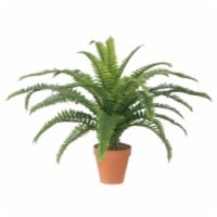 NorthLight 18.5 in. Potted Artificial Green Boston Fern Plant Spring Decoration