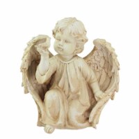 NorthLight 10.25 in. Heavenly Gardens Distressed Ivory Cherub Angel on Bended Knee with Dove