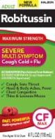 Robitussin CF Max, Severe Cough, Cold and Flu Relief, Dextromethorphan, Raspberry Mint Flavor Syrup Perspective: Main