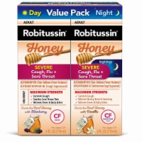 Robitussin Honey Severe Cough Flu & Sore Throat Day & Night Liquid Medicine