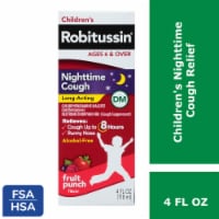 Robitussin Children's DM Fruit Punch Flavor Nighttime Cough Relief Liquid