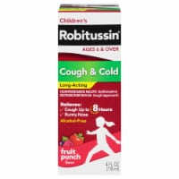 Robitussin Children's Long-Acting Fruit Punch Flavor Cough and Cold Relief Liquid