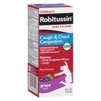 Robitussin DM Children's Non-Drowsy Cough & Chest Congestion Grape Flavored Liquid Perspective: Main