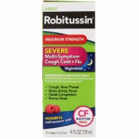 Robitussin Severe Nighttime Cough Cold + Flu Liquid Maximum Strength Medicine