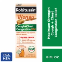 Robitussin DM Max, Cough plus Chest Congestion Relief, Dextromethorphan, Real Honey Flavor Syrup Perspective: Main