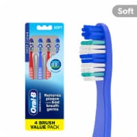 Oral-B Essential Clean Toothbrushes, Removes Plaque, Soft, 4 Count Perspective: Main