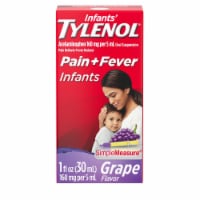 Infants' Tylenol Acetaminophen Medicine Grape Liquid Oral Suspension Perspective: Main