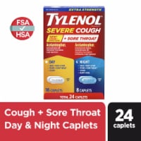 Tylenol Extra Strength Cough + Sore Throat Day & Night Caplets Perspective: Main