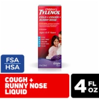 Children's Tylenol Cold + Cough + Runny Nose Grape Flavor Oral Suspension