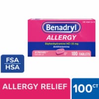 Benadryl Ultratabs Allergy & Cold Relief Tablets Diphenhydramine HCl