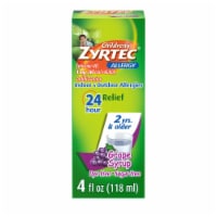 Children's Zyrtec Dye-Free Sugar-Free Grape Allergy Syrup