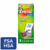 Children's Zyrtec Dye-Free Sugar-Free Grape Allergy Syrup