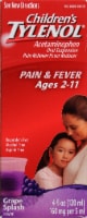Children's Tylenol® Pain & Fever Acetaminophen 160mg Grape Splash Oral Suspension Perspective: Main