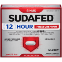 Sudafed 12-Hour Non-Drowsy Sinus Pressure + Pain + Congestion Relief Caplets