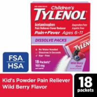 Children's Tylenol Acetaminophen Dissolve Packets Wild Berry Perspective: Main