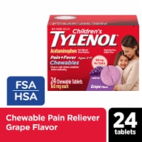Children's Tylenol Pain + Fever Grape Flavor Chewable Tablets 160mg