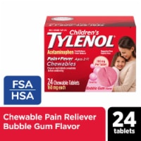Tylenol® Children's Pain + Fever Bubblegum Flavor 160 mg Chewable Tablets