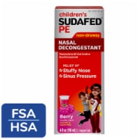Children's Sudafed PE Nasal Decongestant, Berry Liquid, 4 Fl Oz Perspective: Main